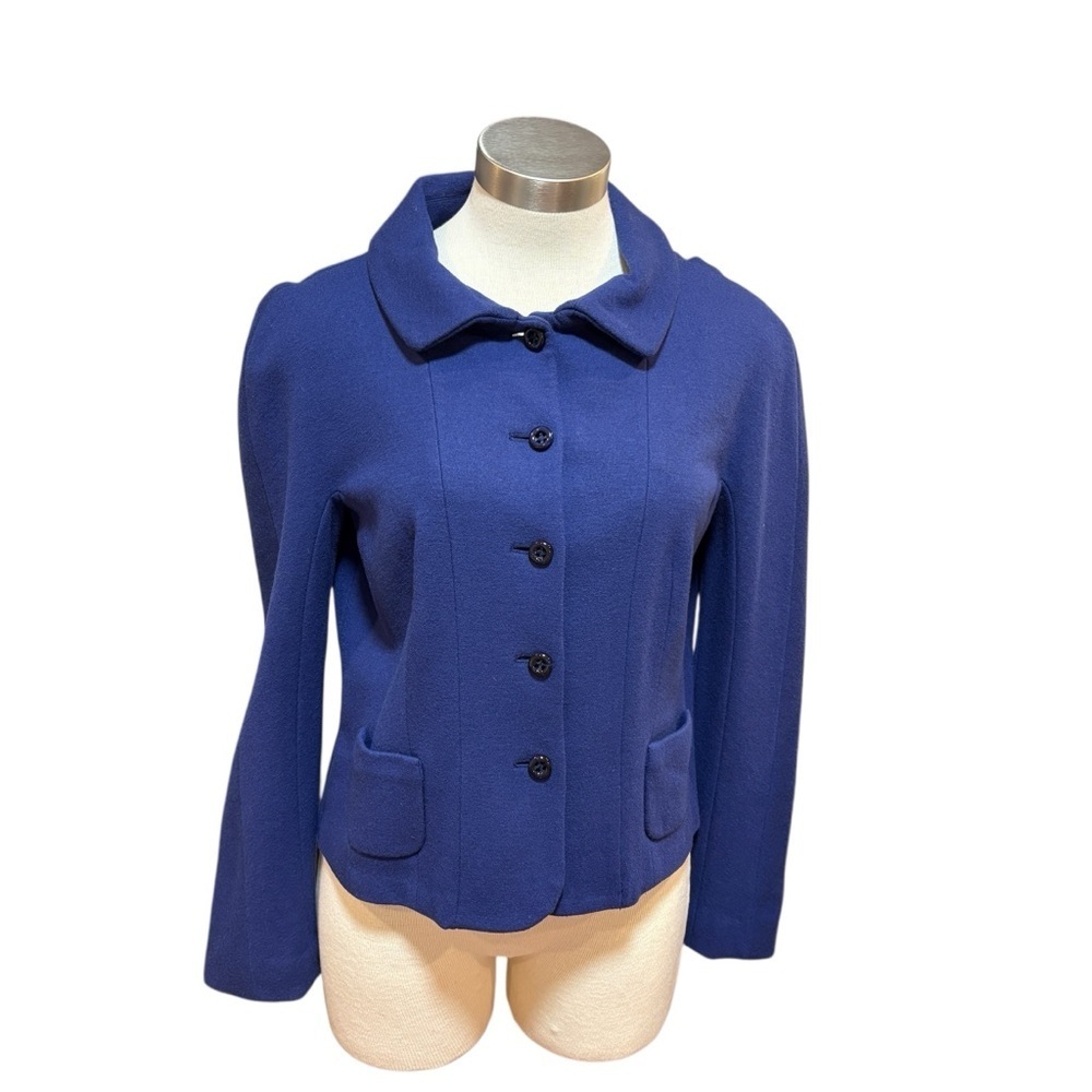 Marc Cain Womens Jacket Blazer Royal Blue Wool Cashmere Sz. L